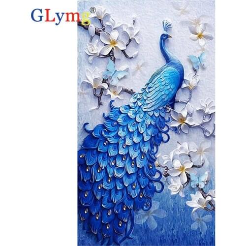 5D DIY Diamond Painting 'Animal Peacock' Diamond Embroidery Full Round/Square Rhinestone Cross Stitch Diamond Mosaic Home Decor