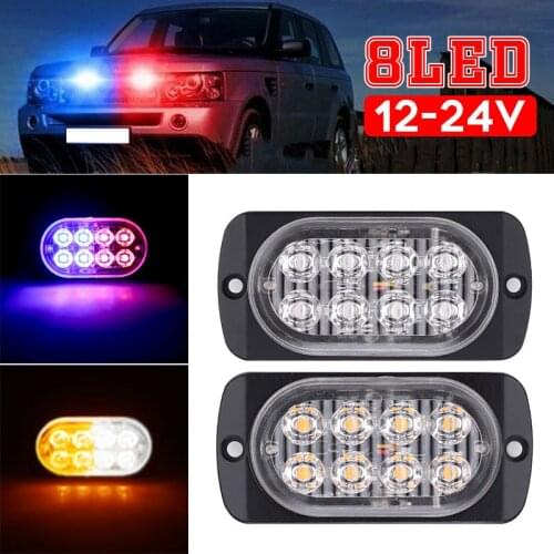 Car Tail Lights Universal Side Sign Warning Work Lamps 12V 24V 8LEDs External Aluminum Waterproof Truck Accessories Outdoor 1pc