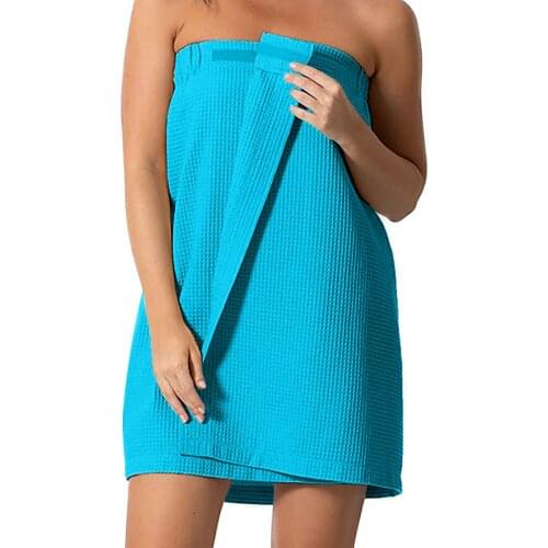 Microfiber Bathrobe Bathing Towels Ladies Bath Towel Waffle-spa Body Wrap With Adjustable Closure Wearable Towel Set 2021