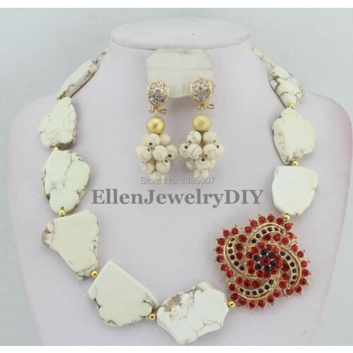 White African hot Jewelry Set Nigerian African Wedding Beads Jewelry Set hot Beads Necklace Set W7559