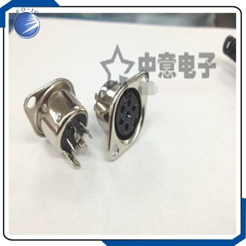 Free Shipping 5PCS DIN Plug seat 3pin 4pin 5pin 6pin 7pin 8pin Connector 3p/4p/5p/6p/7p/8p Female head