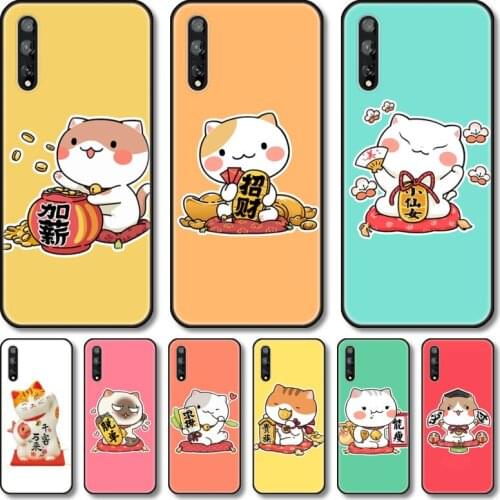 Lovely Plutus cat Phone Case For Huawei Y 5 6 7 8 9 A P S Pro 2020 2019 Black Shell Cover