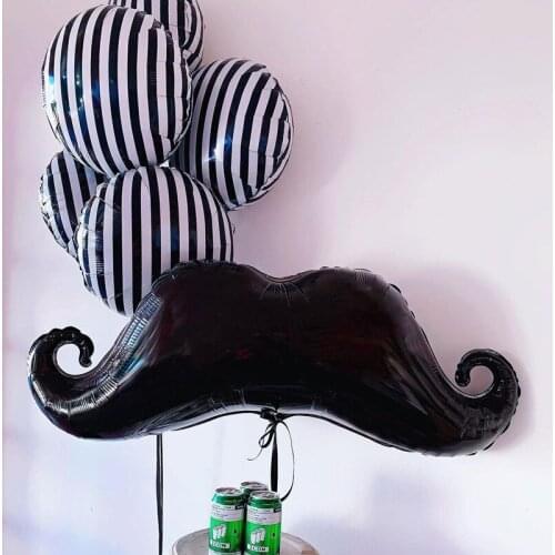 Black Beard Balloon Black and White Striped Balloon 10inch Latex Balloon Adult Child Birthday KTV Bar Party Decoration Decoratio