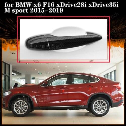For BMW x6 F16 xDrive28i xDrive35i M sport 2015-2019 Car-Styling Exterior Door Handle Pull 100% Real Carbon Fiber Cover Decor
