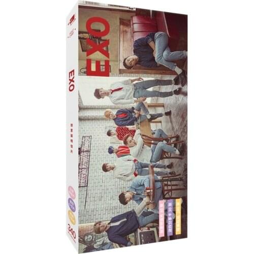 EXO China Male Singer Group Picture Photo Sticker Postcard Box Set Birthday Christmas Gift