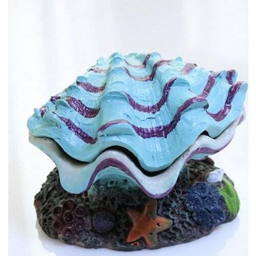 Aquarium Landscape Simulation Decoration Resin Artificial Fish Tank Shell Ornaments for Fishbowl