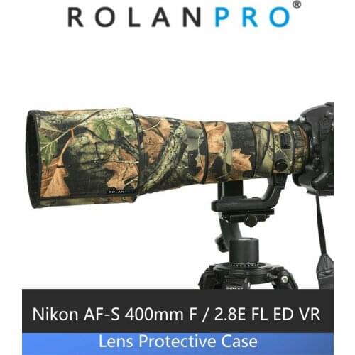 ROLANPRO Lens Clothing Camouflage Coat Rain Cover for Nikon AF-S 400mm F2.8E FL ED VR Lens Protective Sleeve Guns Protector Case
