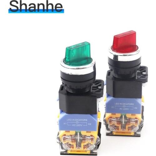 LA38-11XD/2 2position 3 position gear red green holding switch knob switch