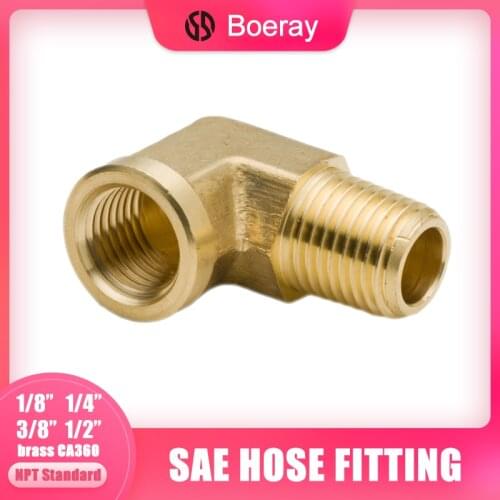 2pcs 1/8" 1/4" 3/8" 1/2" Brass Pipe Fitting Forged 90 Degree Street Elbow NPT Male to NPT Female Thread (Model:3420)