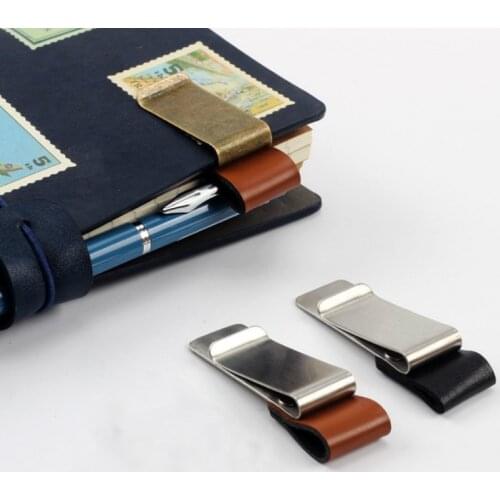 1pc Metal Ticket Note Bill Paper Clip Multifunction Dairy Notebook Pen Holder Memo Clip Random Color Office School Supplies