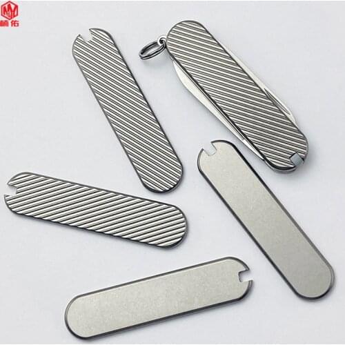 Titanium alloy chip modified TC4 handle patch to handle DIY58mm Victorinox Swiss Army Knife patch