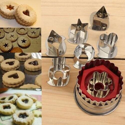 Mix Shaped Biscuit Sugar Craft Foondant Cake Cutter Mould Mold Baking Tools Biscuit Mold 3D Cookie Plunger Cutter Pastry Tools