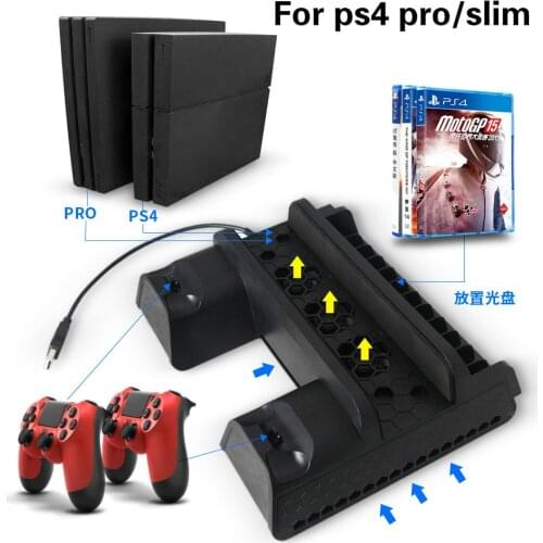 Multifunctional Console Cooling Fan Stand Controller Charger Station For SONY Playstation 4 Slim Pro Games for PS4 PRO Slim