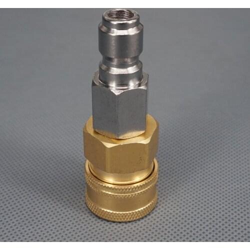 LETAOSK Gold Brass Stainless Steel 3/8" M22 Quick Release Adapter Connector Coupling 14.8MM Set For Pressure Washer