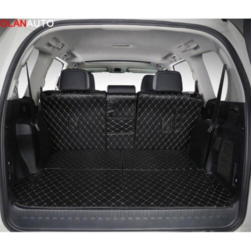 Custom fit car trunk mat for Toyota Land Cruiser Prado 5 seats / 7 seats carstyling tray carpet cargo liner Waterproof leather