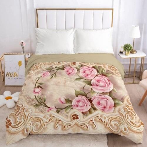 3D Duvet Cover with Zipper Comforter Blanket Quilt Cover 220x240/90/135/150 Bedding Bag Palace style rose