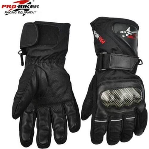 Pro Biker Guantes Motorcycle Gloves Waterproof Leather Gloves Motorcycle Winter Warm Full Finger Motocross Motorbike Moto Glove