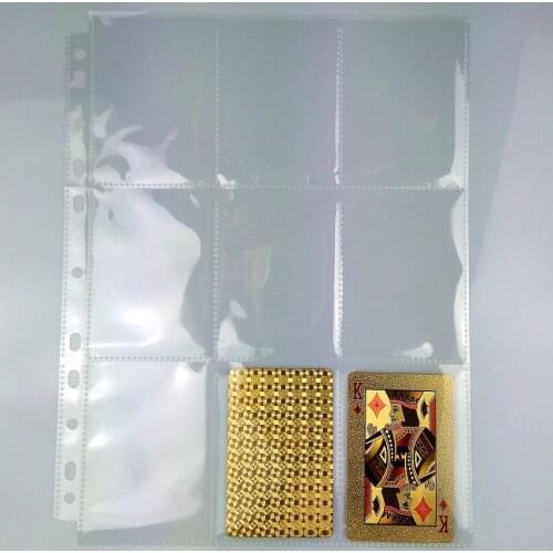 50pcs/Pack 9 Sheets Board Game Clear Cards Page Trading Card Protector The Magical Collection Gathering Transparent Pocket Page