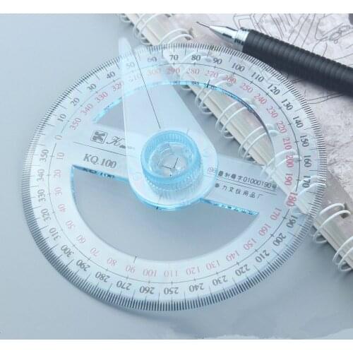 Transparent Plastic 360 Degree Diameter 10cm Protractor Ruler Angle Finder for Office Gift Protractors