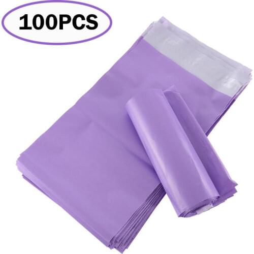 Purple Plastic Mailers 100PCS Self-Adhesive Waterproof Courier Bags Envelope Shipping Packaging Bags for Business Mailing Pouch