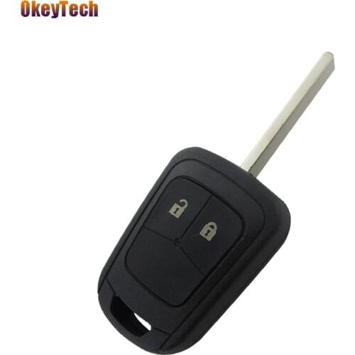 OkeyTech For Chevrolet 2 Button Replacement Auto Car Remote Key Shell Case Cover Blank Fob Uncut Blade For Chevrolet Aveo Opel