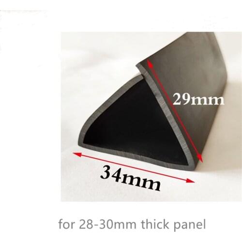 Rubber Sealing U Strip 29x34x29mm for 29-31mm thick Glass Metal Car Wood Panel Board Edge Encloser Shield Black