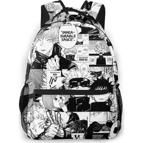 Manga Collage Backpack for Girls Boys Travel Rucksack Satoru Gojo Jujutsu Kaisen Itadori Megumi Anime Backpacks for Teenage