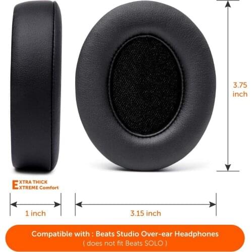 Studio3 Replacement Ear Pads for Beats Studio 2 & 3 (B0501, B0500) Wired & Wireless | Softer PU Leather