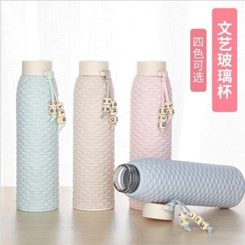 Twist Imitating Rattan 310ml Plastic Glass Tumblers Woven Drinkware Heat Insulation Water Bottle Outdoor Sport Wheat Straw Cup