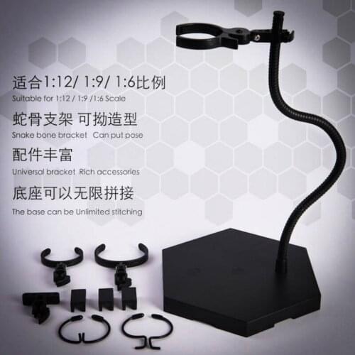 In stock 1/6 Stand Figure Body Black Black Universal Bracket Snake Bone Bracket Posable Stand Fit 1/6 1/9 1/12 Action Figure ACC