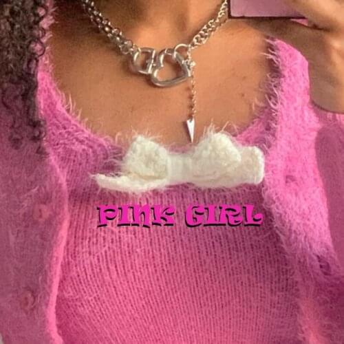 Y2K Peach Heart Lock Choker Necklace for Women Metal 90s Aesthetic Fashion Harajuku Shiny Crystal Necklace Charms Jewelry Gifts