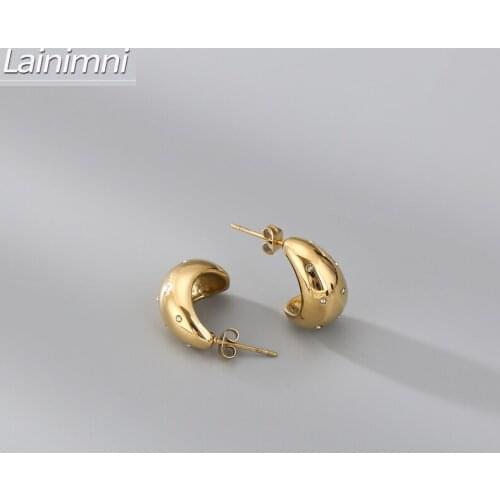 Top Brand Hight Quality Titanium Steel Water Drop Crystal Stud Earrings for Women Korean fashion Gift Jewelry 2021 luxury