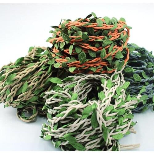 1pcs / 100cm silk vine artificial green leaf Christmas wedding decoration DIY garland gift scrapbook craft fake flower
