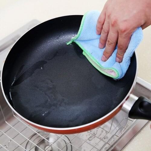 10PCS The Fine Fiber Double-Sided Thickening Water-Absorbent Lint Cloth Oil-Free Dish Towel Kitchen Dish Wipe