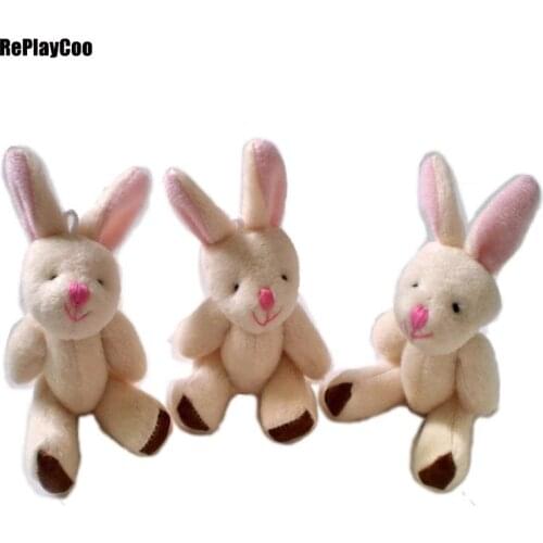 100Pcs/Lot Kawaii Mini Bunny Plush Toys Flower Rabbit Soft Stuffed Animal Toys Small Pendant By Phone Bags Gifts For Wedding 007