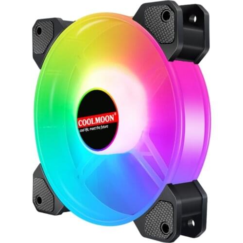 120mm Case Fan, RGB Case Fans, 5V-6pin RGB Case Fans Coolmoon with Controller