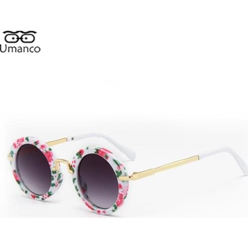 2021 Umanco New Fashion Sunglasses for Children Round Metal Frame AC Lens Vintage Kids Sunglasses Anti UV400 Outdoor Travel Gift