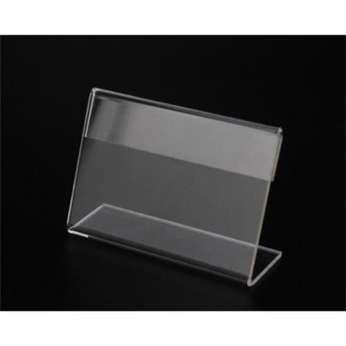 50pcs 10*8cm 4*3.2inch Clear Acrylic Sign Holder Price Tag frame Display Stand Table Card Stand Holder label frame