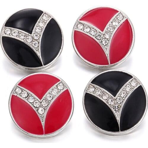 6pcs/lot New Snaps Jewelry Rhinestone Crystal 18mm Metal Snap Buttons Lot Fit DIY Snap Button Bracelet Jewelry Making