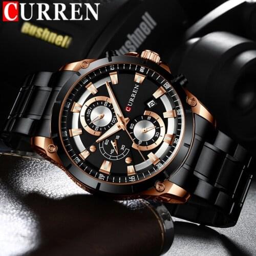 CURREN Fashion Man WristWatch Waterproof Chronograph Men Watch Military Top Brand Luxury Stainless Steel Sport Male Clock 8360