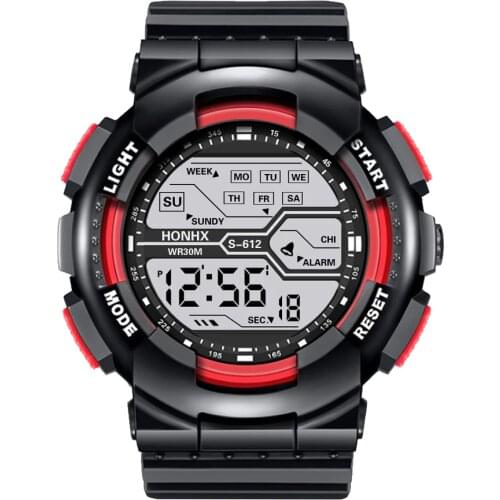 Classic Style Mens Watches Creative Dial Mens Boy LED Digital Stopwatch Rubber Wrist Watch Solid Strap Relogio Clock