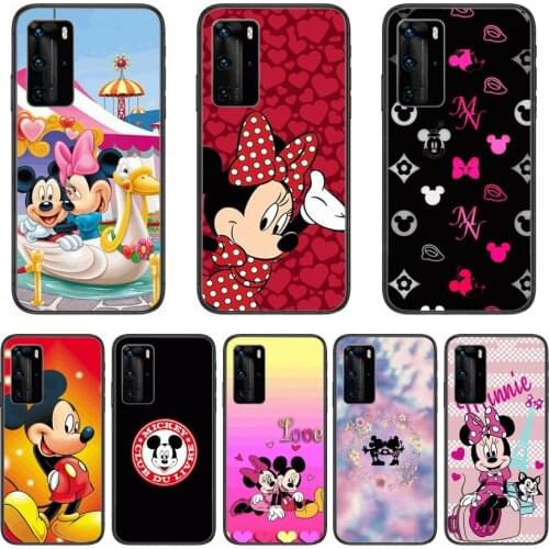 Mickey Phone Case For Huawei P 40 30 20 10 Lite Smart Z Pro Black Etui Coque Painting Hoesjes Comic Fashion