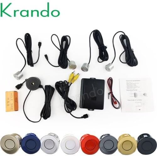 Krando sensor de aparcamiento 4 sensores parktronics for cars Reversing radar for car 12V sensores aparcamiento Radar detector