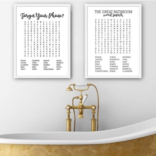 Bathroom Decoration Funny Quote Bathroom Word Nordic Posters and Prints Modern Wall Art Canvas Painting Pictures Home Decor