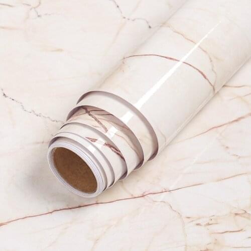 Eco-Friendly Modern Vinyl Waterproof Shiny marble pattern stickers Self-adhesive wallpaper renovation of Living room Background