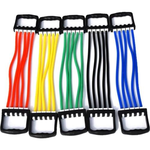 Indoor Sport Chest Expander Puller Workout Exercise Fitness Crossfit Training Resistance Cable Rope Tube Yoga 5 Resistance Bands