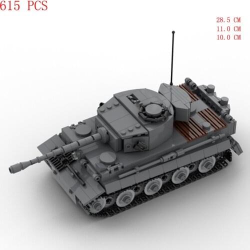 Hot military WW2 German Army Panzerkampfwagen VI Ausf. E Tiger I tank SDKFZ 181 war vehicles weapons model Building Blocks toys