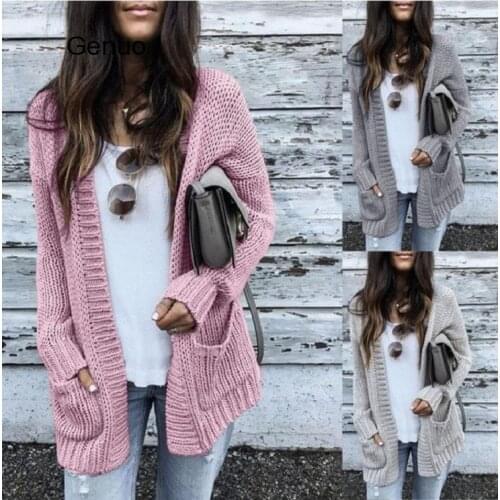 Autumn New Fashion Women Long Sleeve Loose Knitting Cardigan Women Sweater Knitted Pull Femme Sumter Muser Invierno 2020