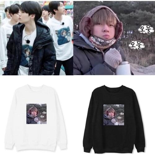 Kpop Bangtan Boys V Sweatshirts hoody hoodies Kim Tae Hyung Funny Fashion Hooded Pullover Unisex Femme Tops Winter Long Sleeve