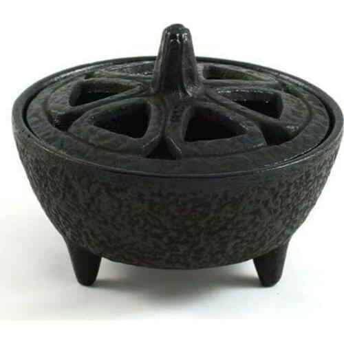 Home Black Cast Iron Lotus Shaped Aroma Diffuser Aroma Diffuser Frame Incense Cone Frame Creative Aromatherapy Smoke Incense